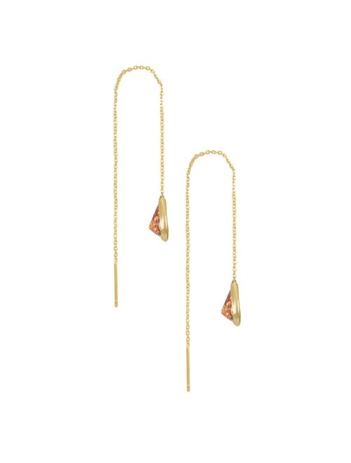 Ettika Barely There Chain Topaz Cubic Zirconia 18K Gold Plated Dangle Earrings