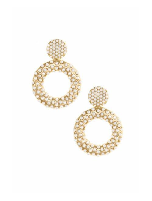 ETTIKA You're The Moment Imitation Pearl Earrings in 18K Gold Plating
