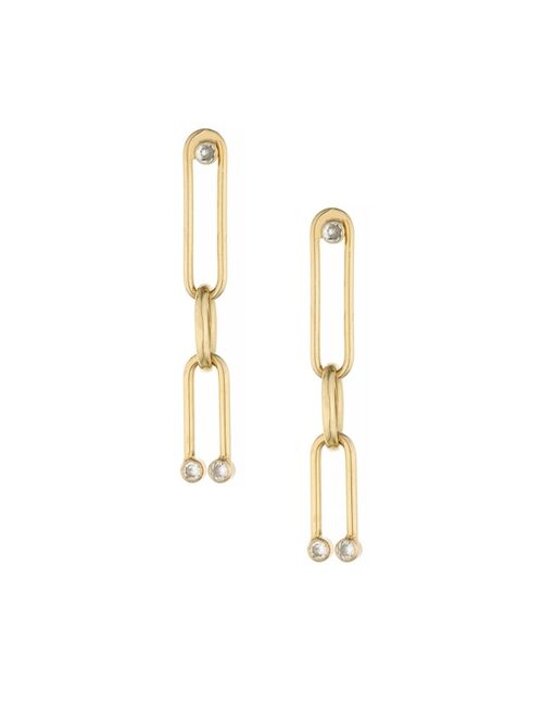 ETTIKA 18k Gold-Plated Cubic Zirconia Linked Linear Drop Earrings