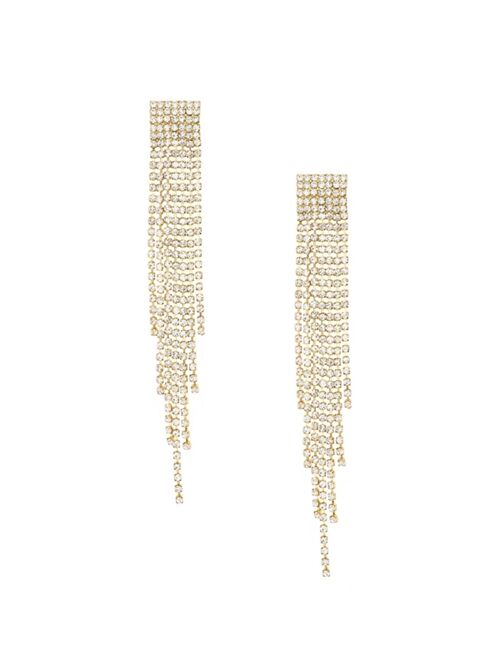 ETTIKA Crystal Fringe Earrings in 18K Gold Plating