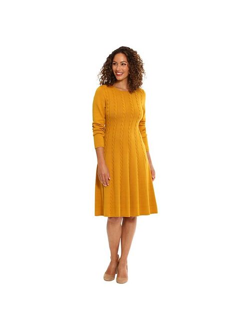 Women's London Times Jewel Neck Fit & Flare Dress
