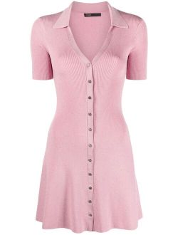 knitted button-front minidress