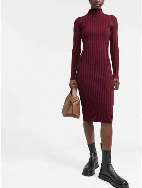There Was One mock-neck ribbed-knit dress