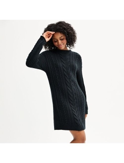 Juniors' SO Cable Knit Roll Neck Sweater Dress