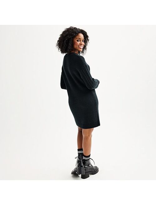 Juniors' SO Cable Knit Roll Neck Sweater Dress