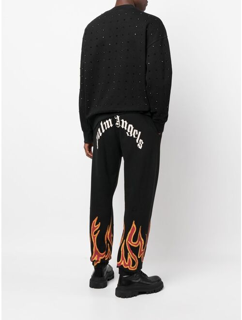 Palm Angels flame-detail track pants