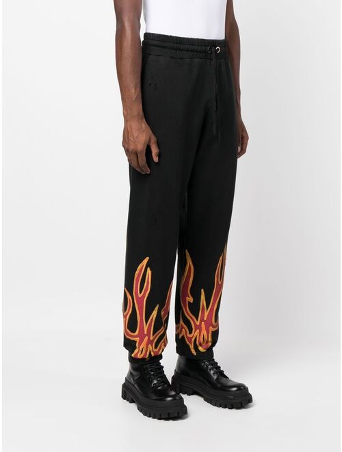 Palm Angels flame-detail track pants