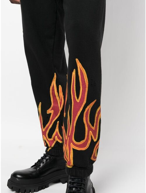 Palm Angels flame-detail track pants