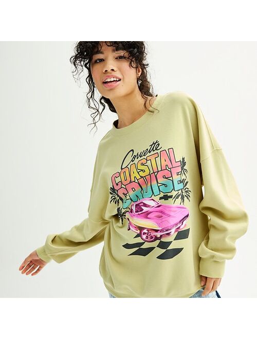 Licensed Character Juniors' Corvette Graphic Fleece Sweatshirt