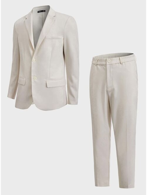 Shein Manfinity Mode Men Single Breasted Blazer & Pants Suit Set