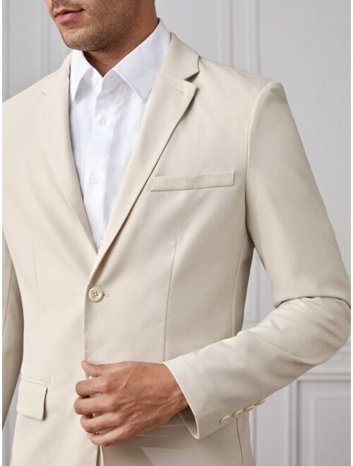 Shein Manfinity Mode Men Single Breasted Blazer & Pants Suit Set