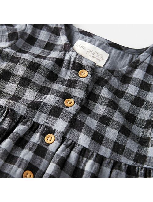 little planet by carters Baby Girl Little Planet by Carter's Plaid Button-Front Tiered Dress & Diaper Cover Set