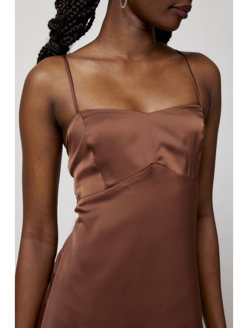 Urban Outfitters UO Bella Bow-Back Satin Mini Dress