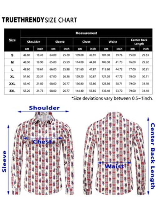 TURETRENDY Men's Floral Jacquard Dress Shirt Long Sleeve Button Down Shirts with Pocket Luxury for Wedding Party Prom