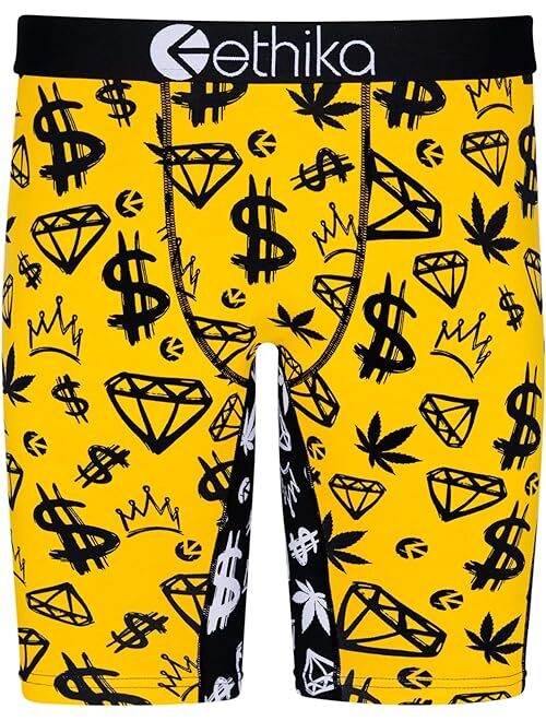 ethika Men's The Staple Black and Yellow Boxer Brief