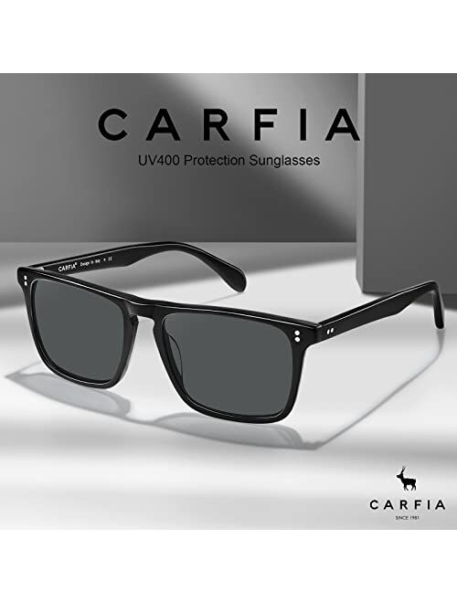 CARFIA Polarized Sunglasses for Men UV400 Protection Fashion Retro Cool Sun Glasses Driving Fishing Golf Eyewear