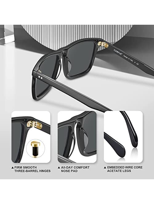 CARFIA Polarized Sunglasses for Men UV400 Protection Fashion Retro Cool Sun Glasses Driving Fishing Golf Eyewear