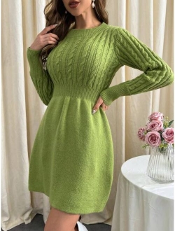 Priv Solid A line Sweater Dress