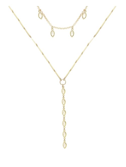 ETTIKA Ariella Glass Crystal Layered Lariat Women's Necklace Set