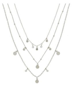 Crystal Detailed Triple Layer Women's Necklace