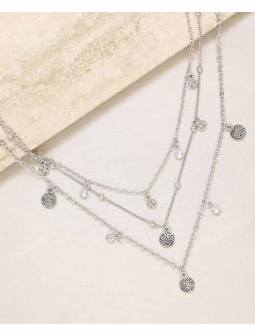 ETTIKA Crystal Detailed Triple Layer Women's Necklace