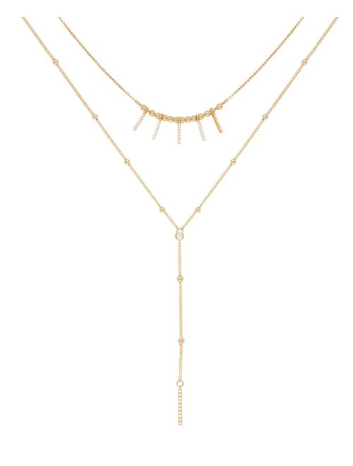 ETTIKA Crystal Landslide Lariat Layered Women's Necklace Set
