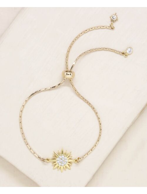 ETTIKA 18K Gold Plated Starburst Adjustable Bracelet