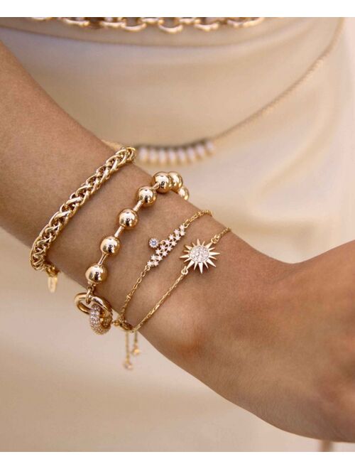 ETTIKA 18K Gold Plated Starburst Adjustable Bracelet