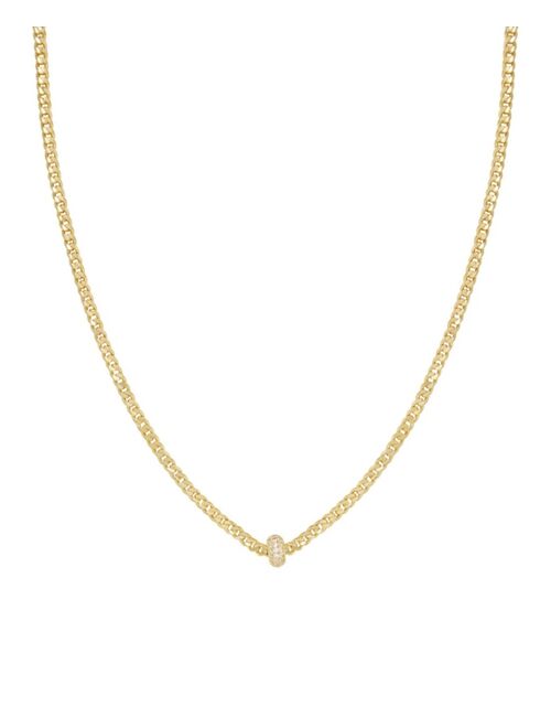 ETTIKA Simple Flat Chain and Crystal Bead Necklace