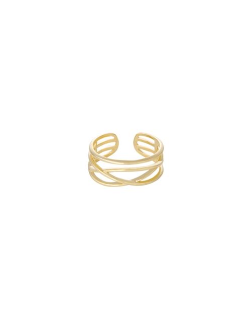ETTIKA Open Lines Gold Plated Ring