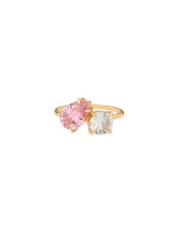 18K Gold Plated Brass Colored Topaz Cubic Zirconia Ring