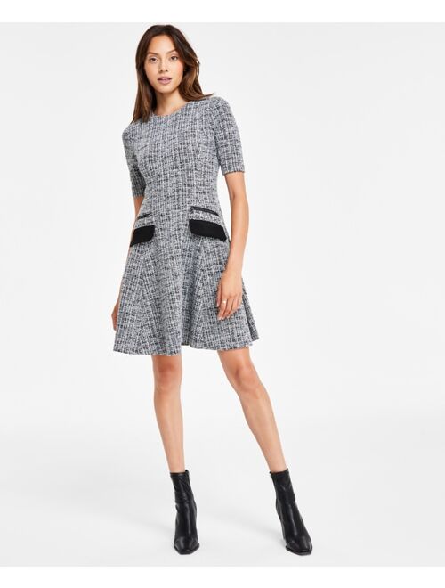 DKNY Women's Short-Sleeve A-Line Dress