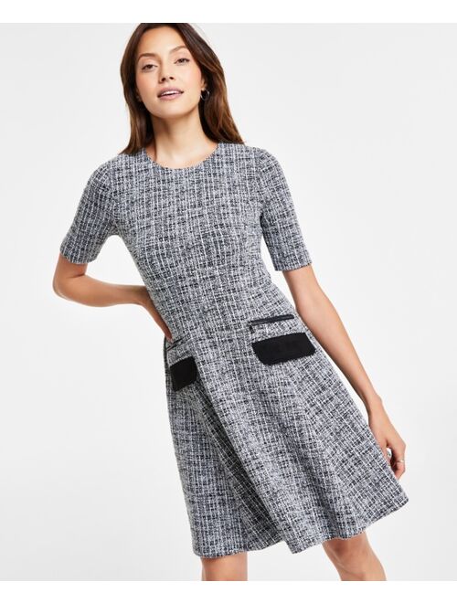 DKNY Women's Short-Sleeve A-Line Dress