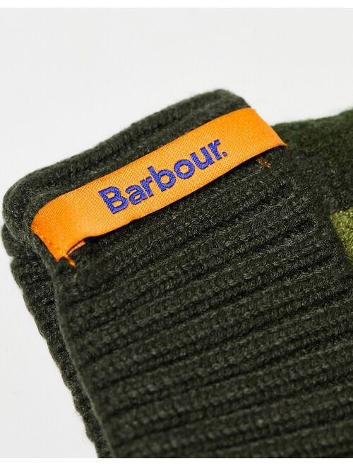 Barbour x ASOS exclusive unisex knitted gloves in camo