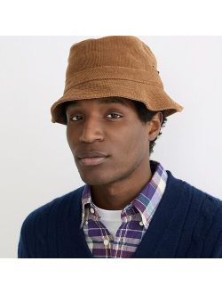 Garment-dyed corduroy bucket hat with snaps