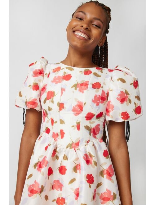 For Love & Lemons Jesse Puff Sleeve Floral Mini Dress