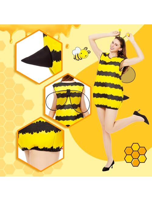 BAYLAY Bee Costume for Women - Halloween Costume for Women Bumble Bee Costume Adult Bee Costume Bumble Costume for Women