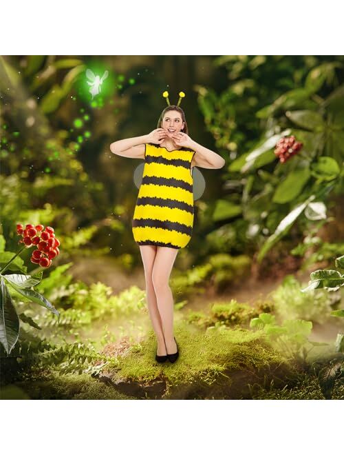 BAYLAY Bee Costume for Women - Halloween Costume for Women Bumble Bee Costume Adult Bee Costume Bumble Costume for Women