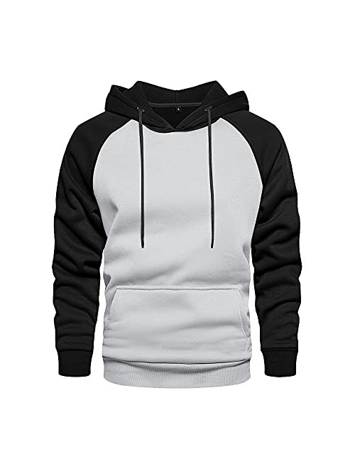 Lbl Leading The Better Life LBL Men's Solid Pullover Hoodies Sports Soft Blend Fleece Hooded Sweatshirts with Kanga Pocket