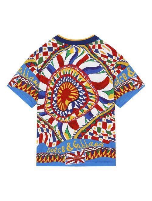 Dolce & Gabbana Kids Carretto-print cotton T-shirt