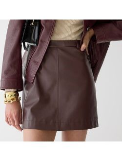 Trouser mini skirt in faux leather