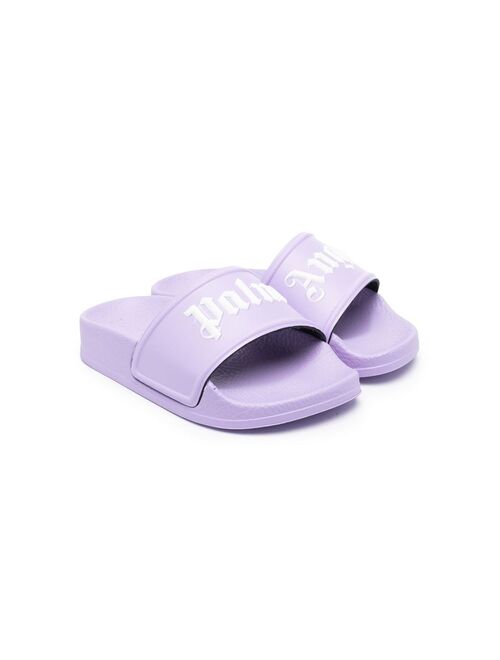Palm Angels Kids logo-print sliders