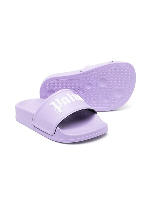 Palm Angels Kids logo-print sliders
