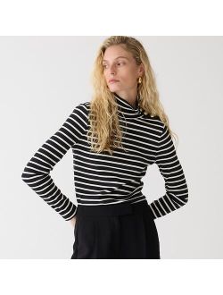 Vintage rib turtleneck with buttons in stripe