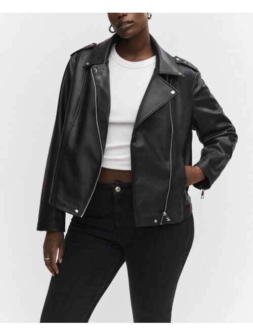 MANGO Women's Faux-Leather Biker Jacket