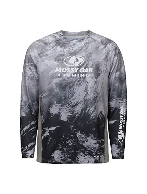 Mossy Oak Men's Fishing Shirts Long Sleeve with 40+ UPF Sun Protection