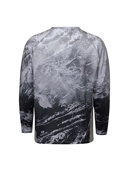 Mossy Oak Men's Fishing Shirts Long Sleeve with 40+ UPF Sun Protection