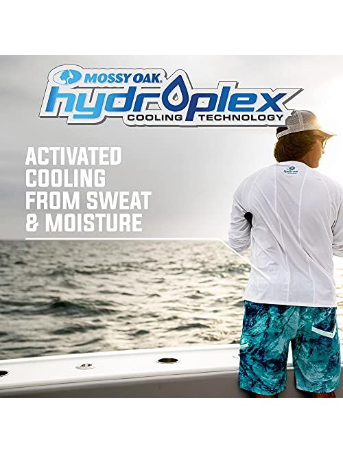 Mossy Oak Men's Fishing Shirts Long Sleeve with 40+ UPF Sun Protection