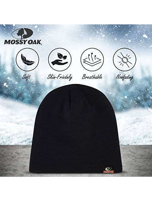 Mossy Oak Rib Knitted Womens & Mens Hats - Warm and Cozy Beanie Hat - Unisex Winter Hat-3pack