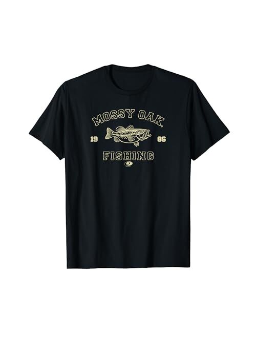 Mossy Oak Fishing 1986 Built For The Bite Fish Logo T-Shirt